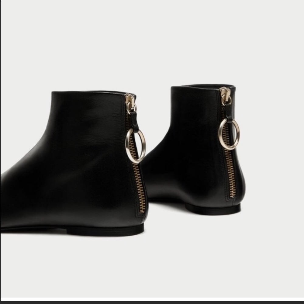 Zara flat ankle boots